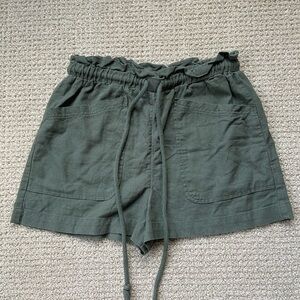 Universal Thread Green Tie Waist Fabric Shorts